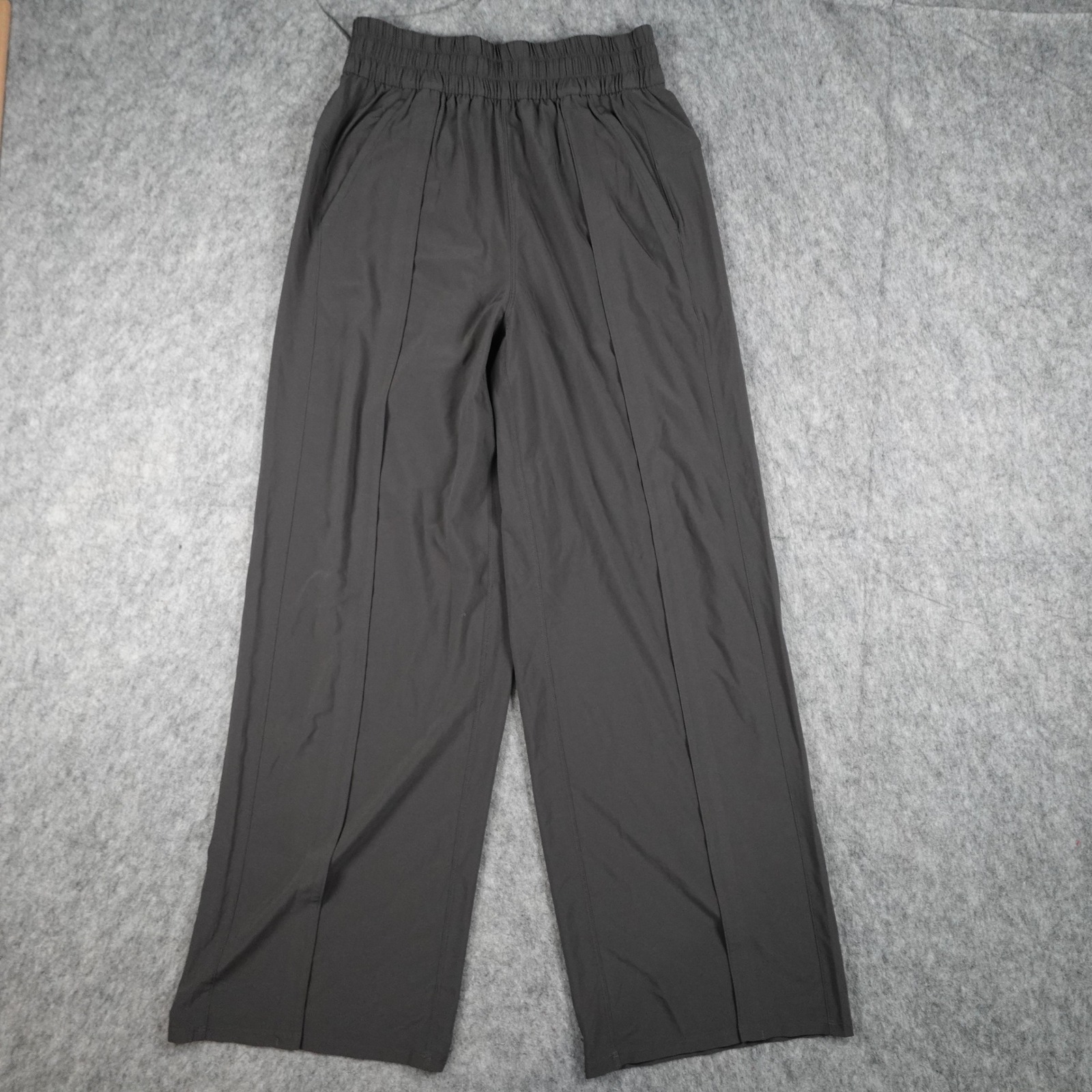 Lululemon Pant Women Small Charcoal Front Pleat High Rise Wide Leg Asia Fit